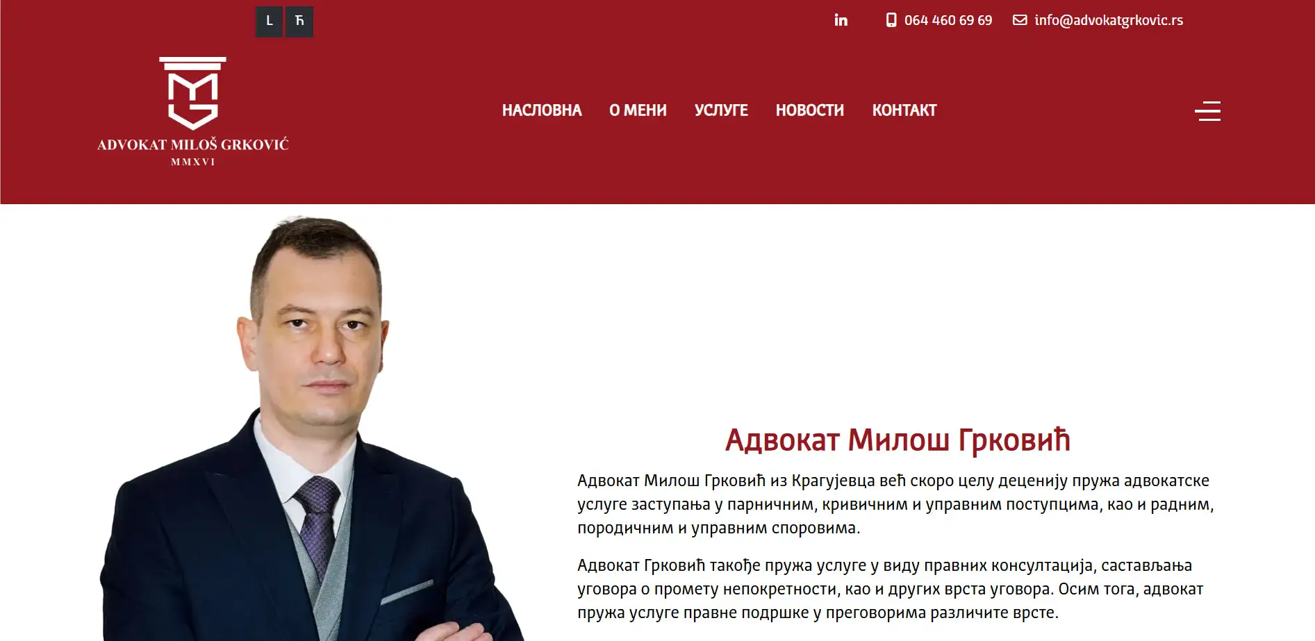 Advokat Miloš Grković - Kragujevac